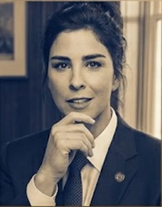 Photo illustration of Sarah Silverman.
